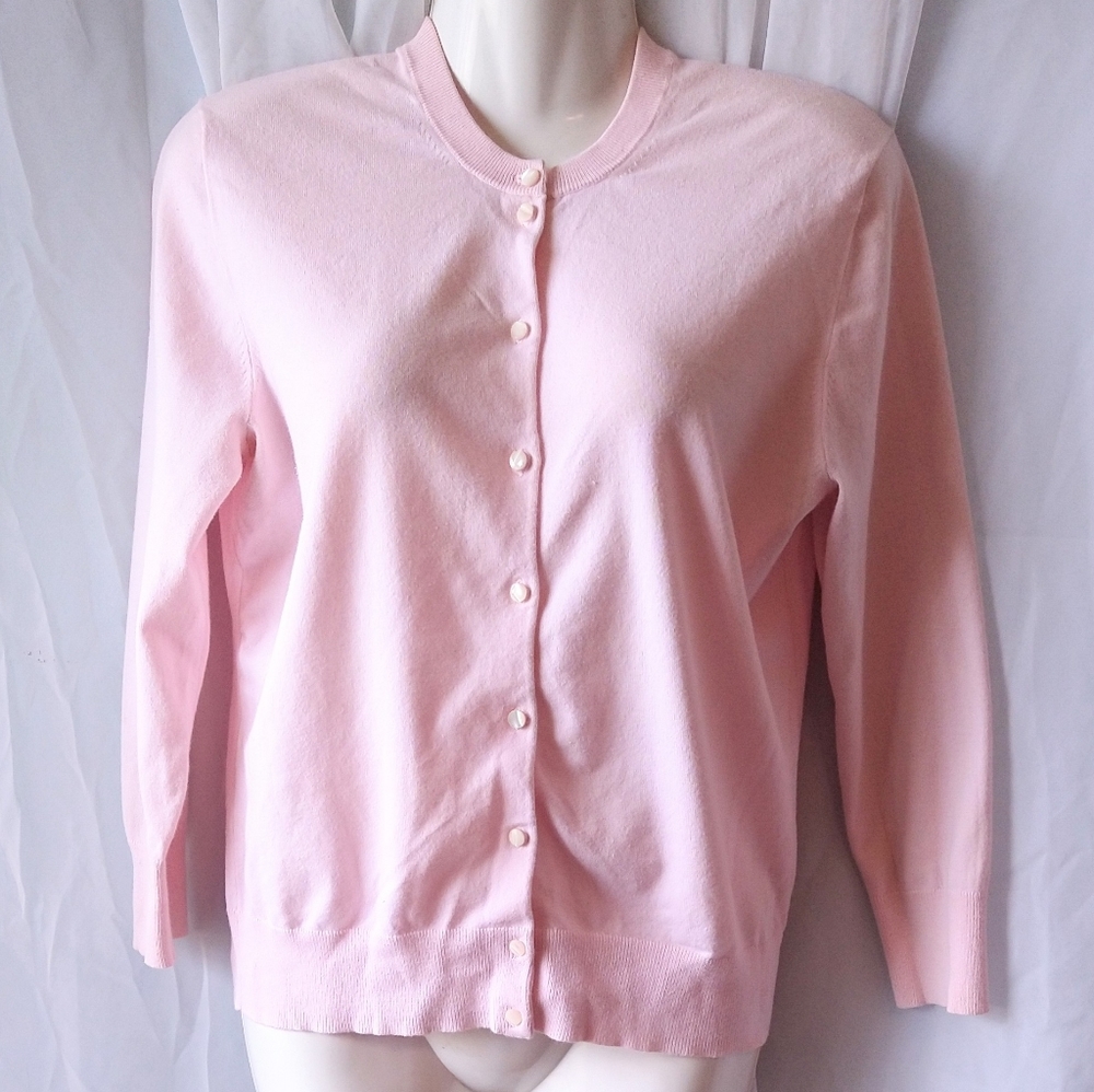 J. Crew Powder Pink Button Down Cardigan| Size Med